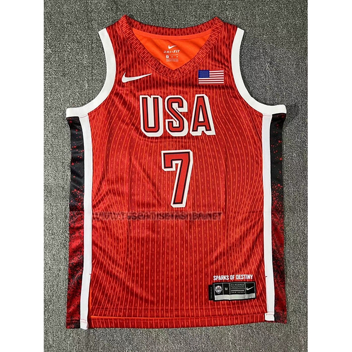 Camiseta Kevin Durant NO 7 USA 2024 Juegos Olimpicos Rojo